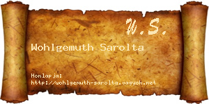 Wohlgemuth Sarolta névjegykártya