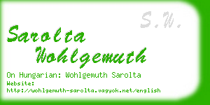 sarolta wohlgemuth business card